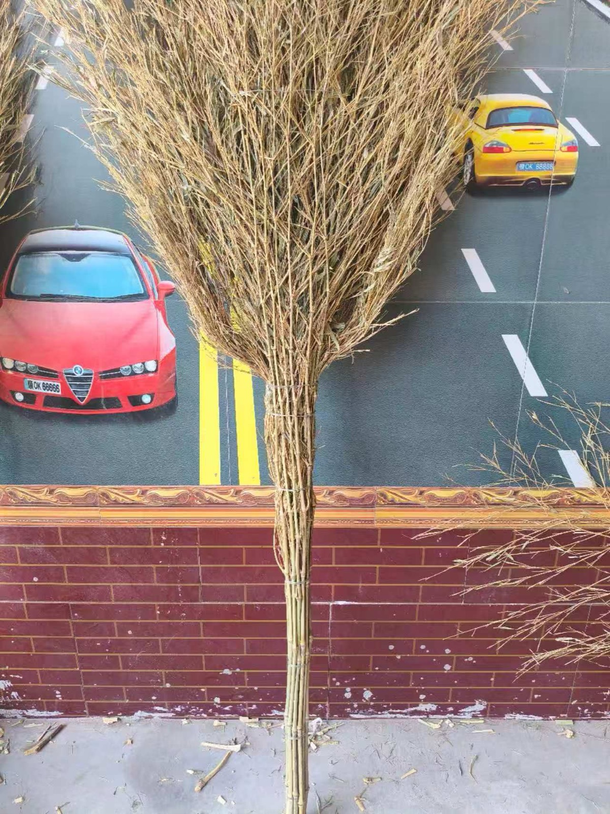 Bamboo street broom